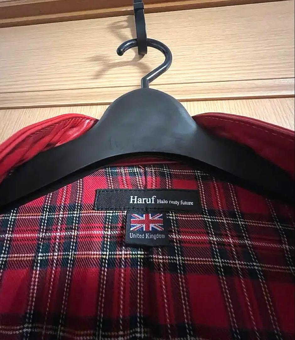 「Haruf」本革 シングル 赤レザージャケット