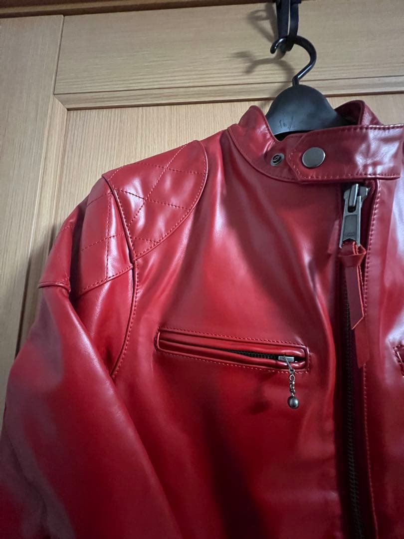 「Haruf」本革 シングル 赤レザージャケット