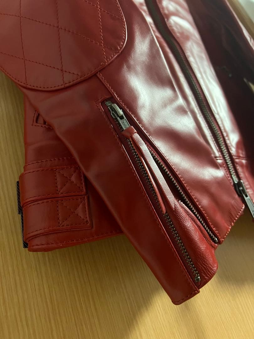 「Haruf」本革 シングル 赤レザージャケット