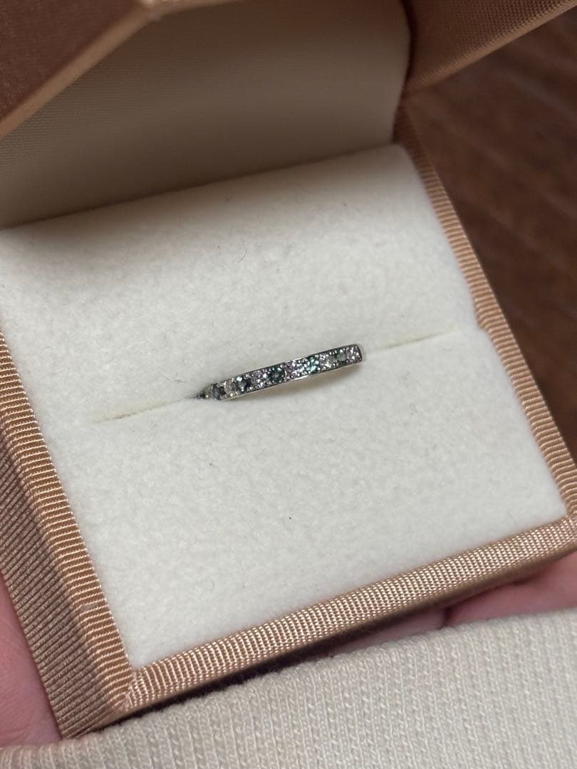 pt900 天然アレキサンドライト&天然ダイヤモンドエタニティリング　11号