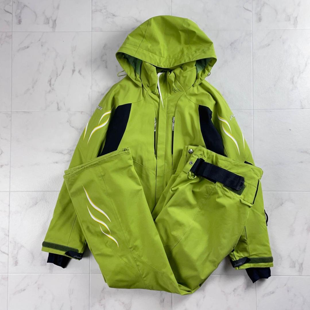 美品 phenix スキーウェア上下 ダイジェナイトサーモ 黄緑 M *YC4