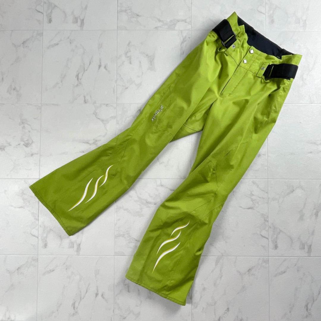 美品 phenix スキーウェア上下 ダイジェナイトサーモ 黄緑 M *YC4