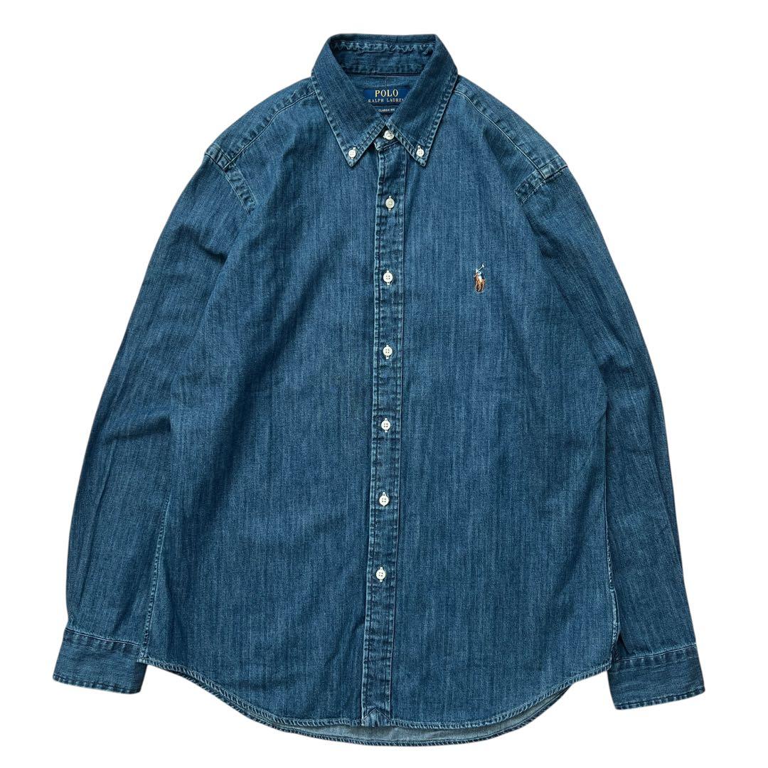 ポロラルフローレン　クラシックフィット シャンブレーシャツ　22年製　M