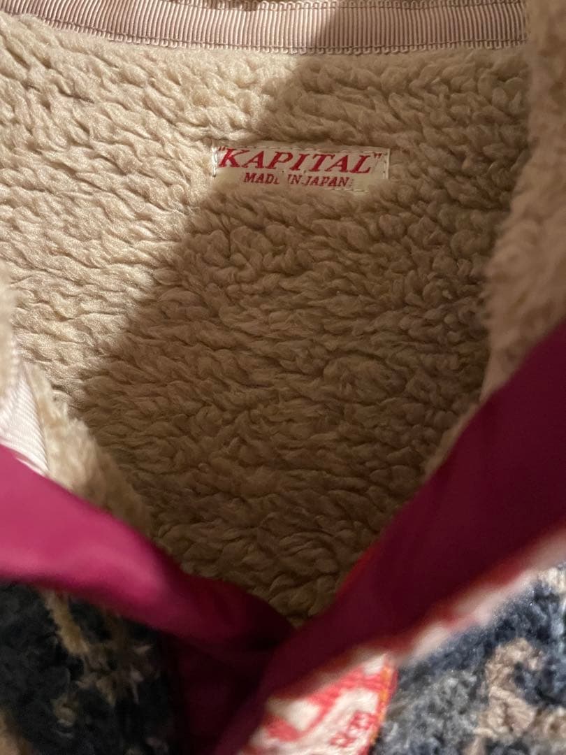 美品KAPITAL ダマスク柄フリーススナップT
