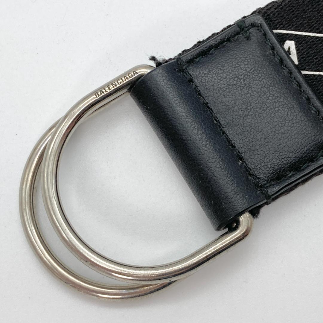 レア　バレンシアガ　Dリング　ジャガード　総柄　キャンバス　ベルト ブラック