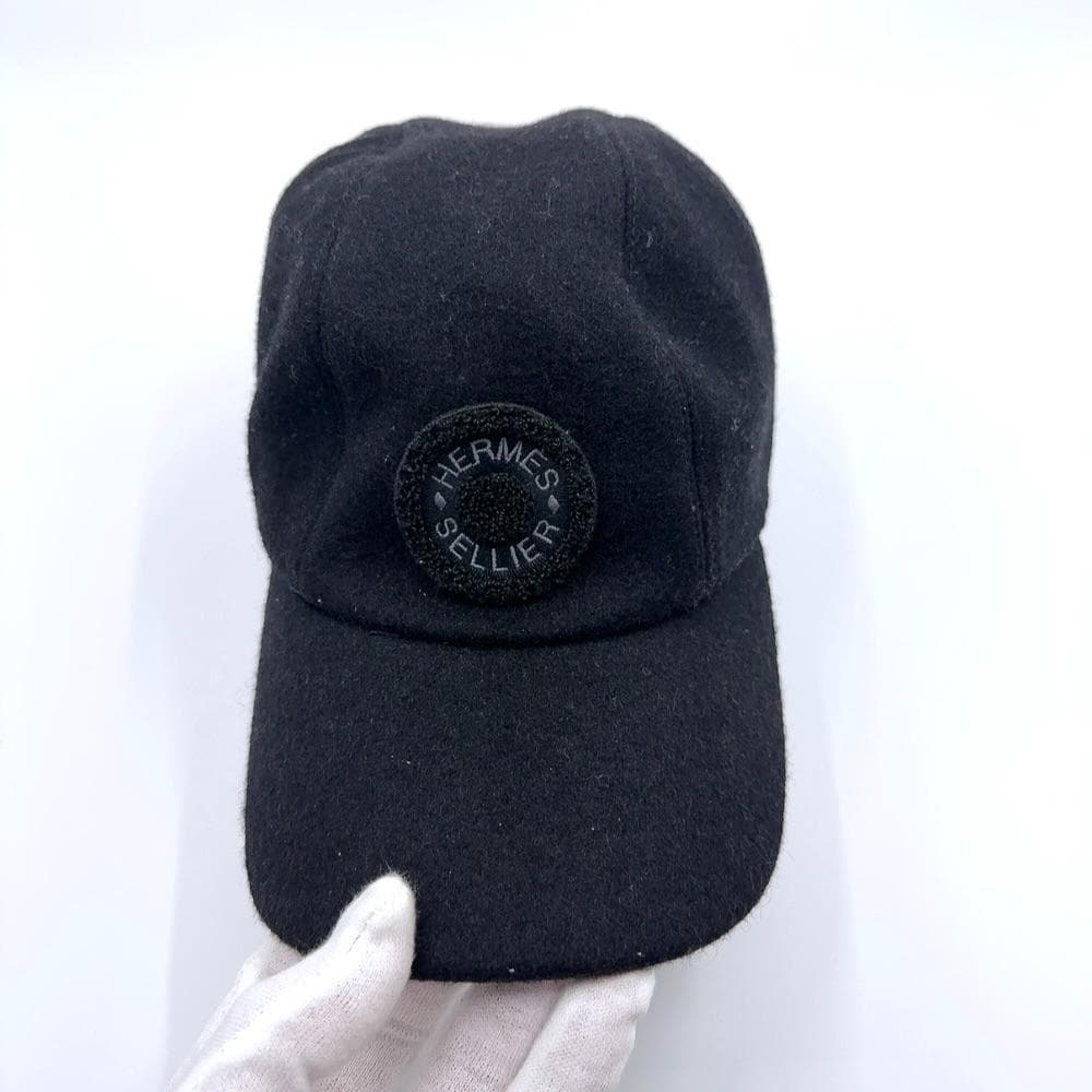 ◇エルメス◇ウール/セリエ/キャップ/帽子/ブランド/ブラック