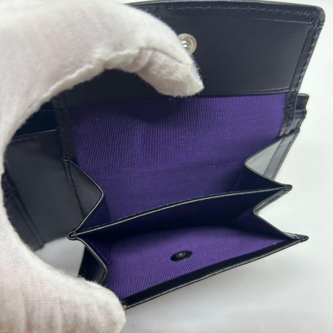 【極美品】ポールスミス 二つ折り財布 レザー 小銭入れ付き マルチストライプ