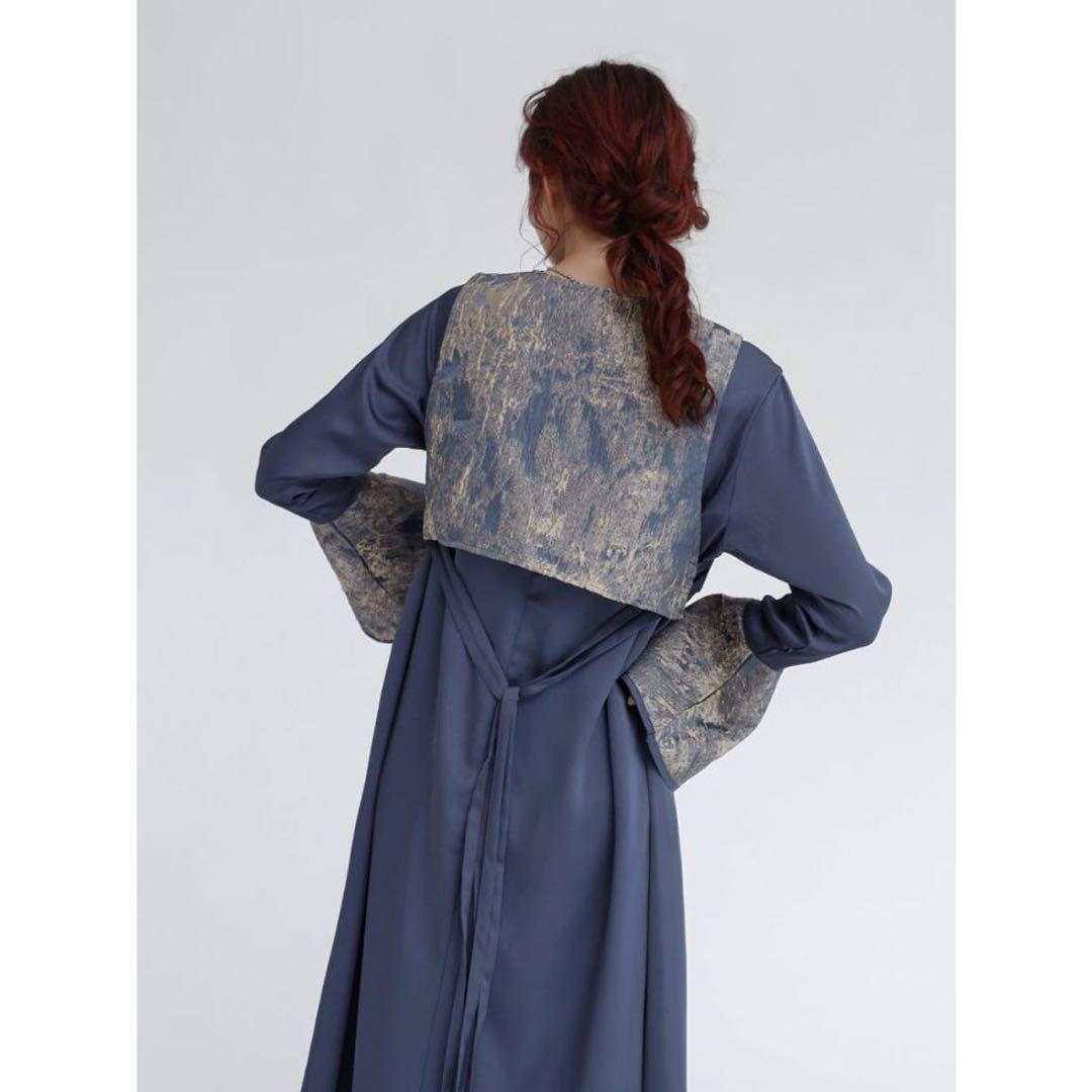 RADIATE×sahara ジャガードベストレイヤードワンピース （ブルー）