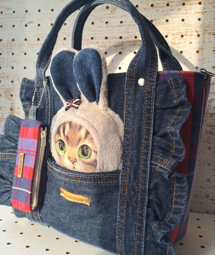 m*e様 コヤンイサムチョン　リトルサンダー　デニムリメイクトートバッグ&ポーチ