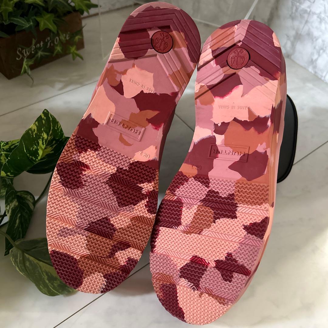 プレイショートカモフラージュ ソールブーツ／ハンター/ブラック＆ピンク/即完売品