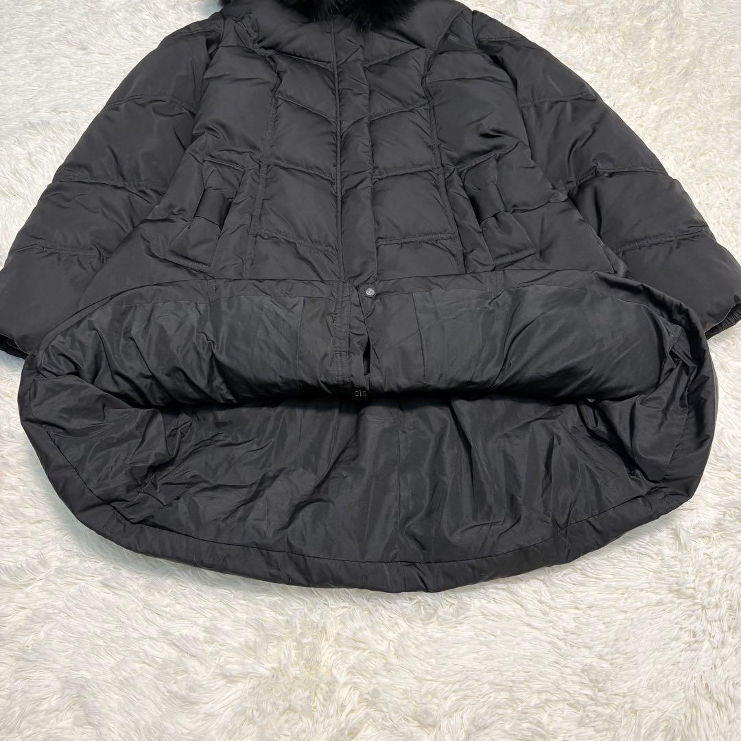 【3L】美品 ルイルエブティック フォックスファーバッスルスタイルダウンコート黒