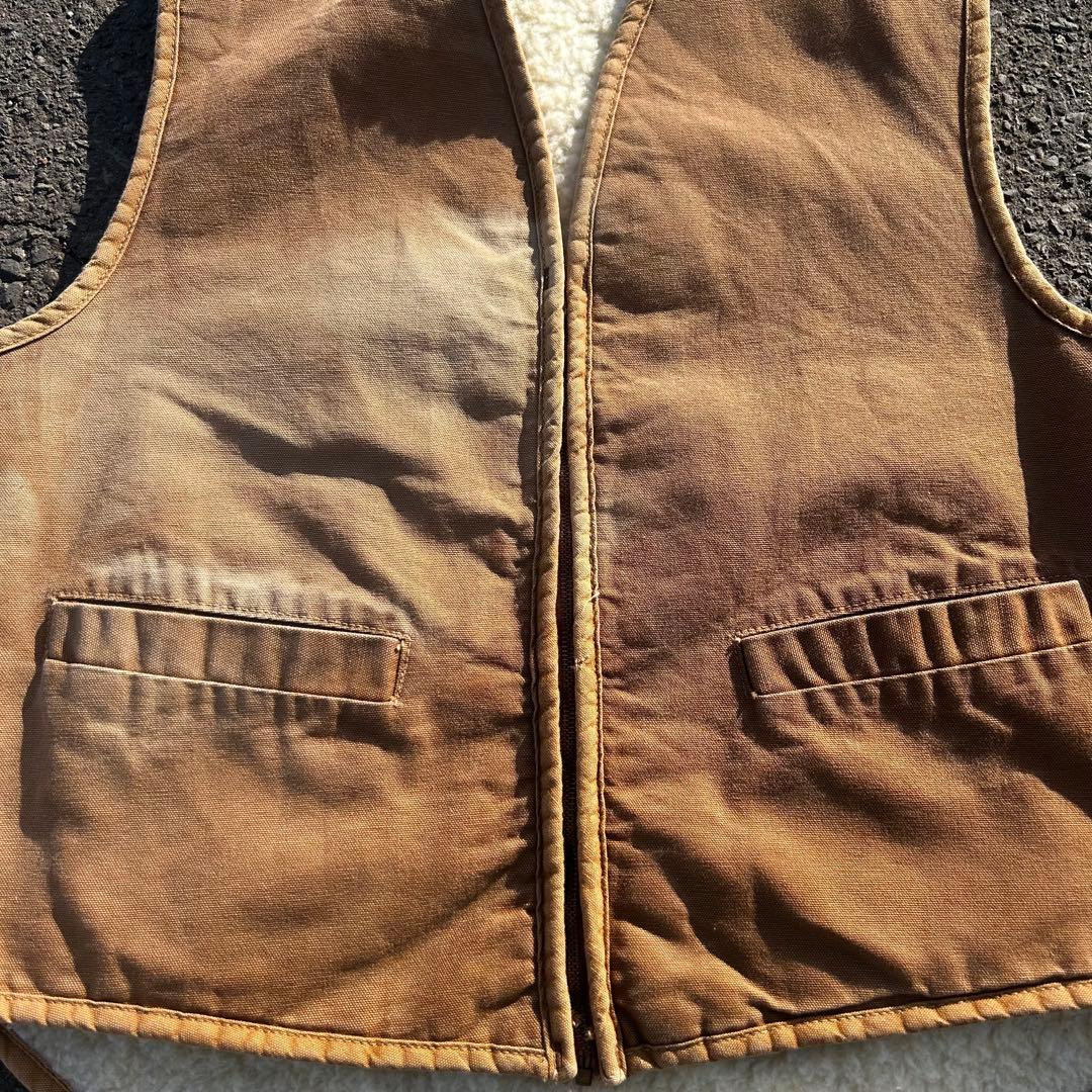 70s carhartt カーハート ダックベスト 裏ボア USA製