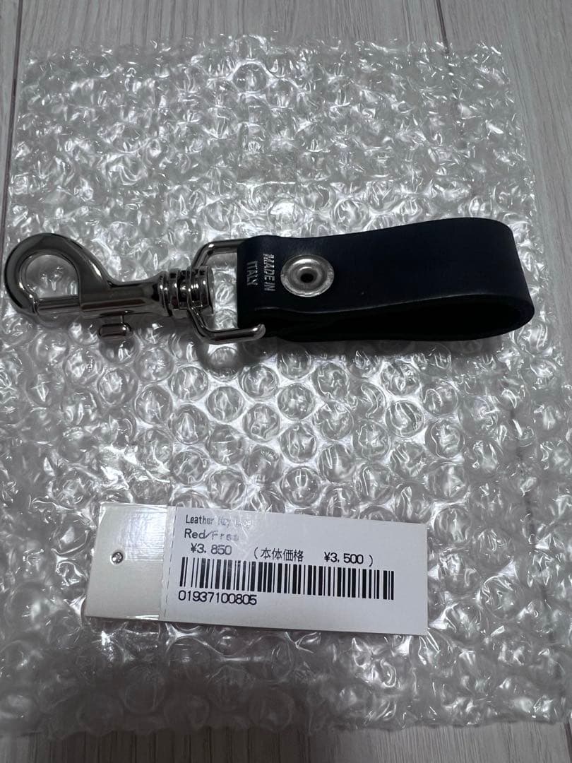 キミスタ　Supreme シュプリーム レザーキーリング 　赤黒2点セット