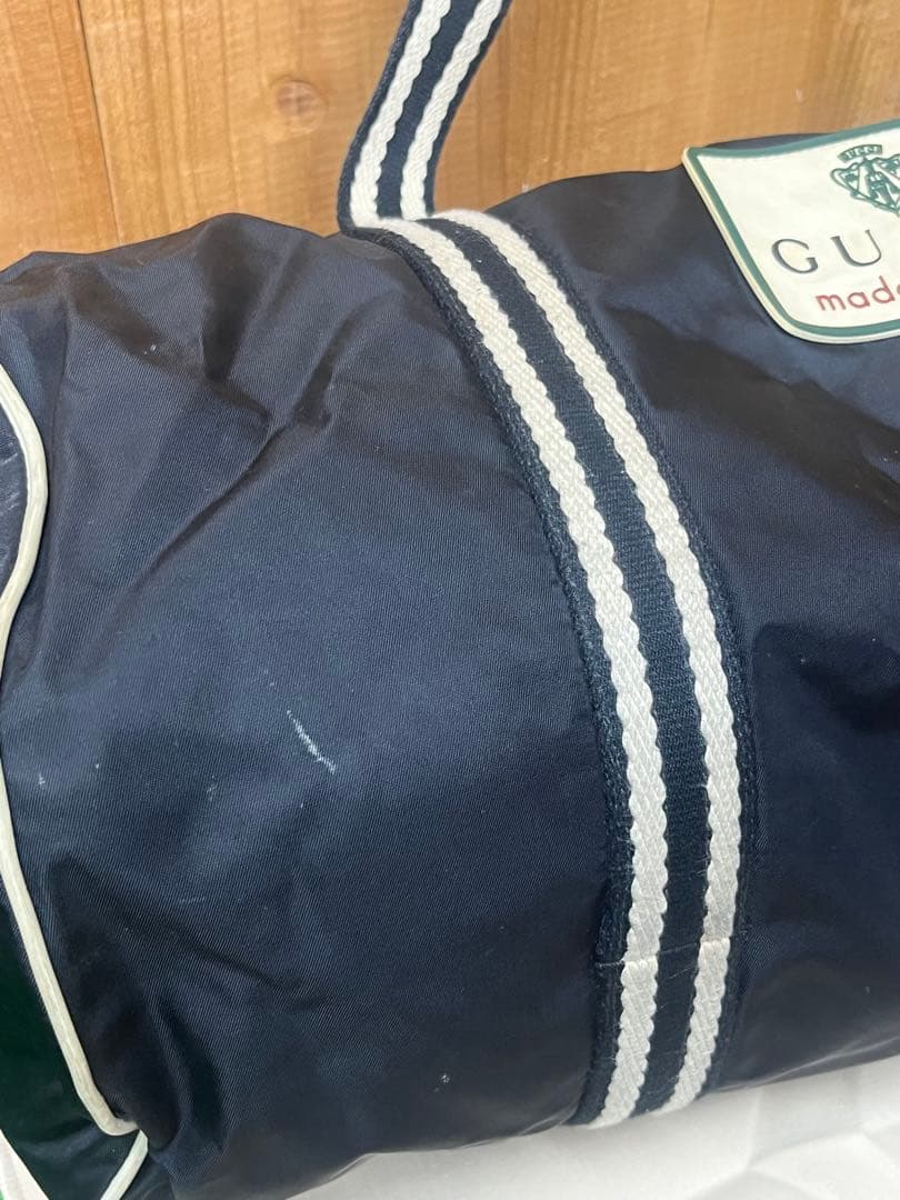 【希少】GUCCI グッチ ボストンバッグ ナイロン ネイビー イタリア製