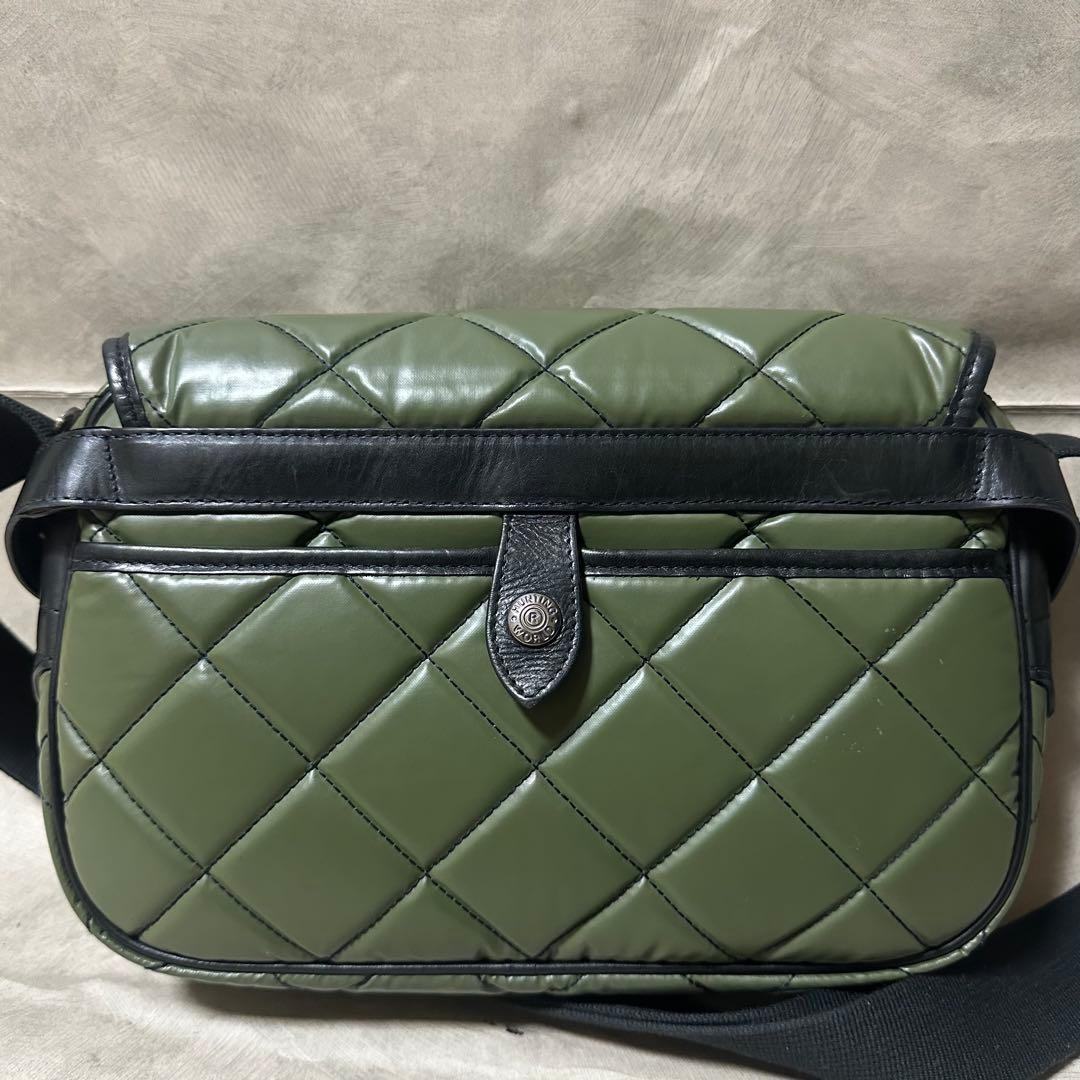 極美品 ハンティングワールド メッセンジャーバッグ バチュークロス キルティング