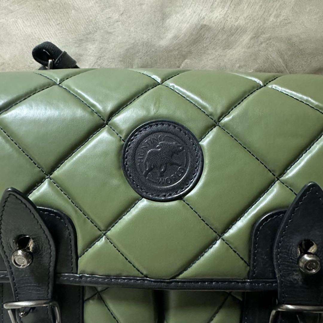 極美品 ハンティングワールド メッセンジャーバッグ バチュークロス キルティング