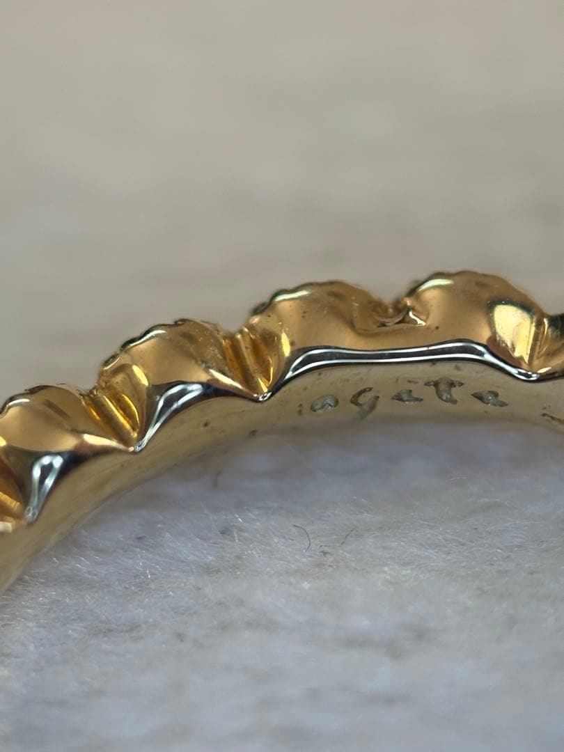 アガット　k10 ダイヤモンド0.07ct ハーフエタニティ　ピンキー　リング