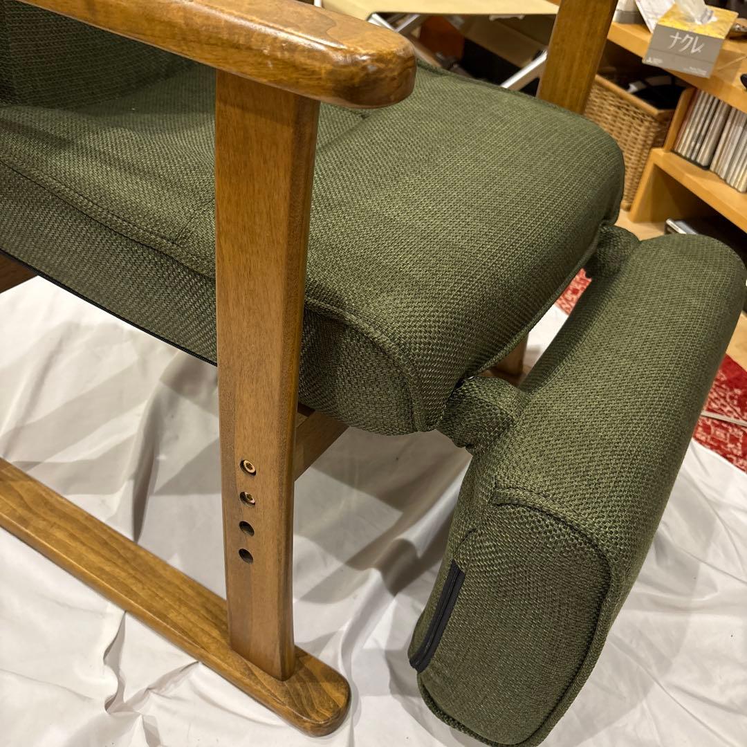 高座椅子 リクライニングチェア ランバーサポート オットマン 肘付き 高さ調節