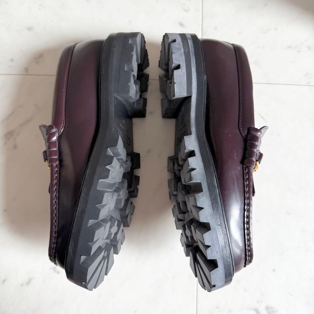 CELINE トリオンフ ウィズチェーン マーガレットローファー ブラウン 38