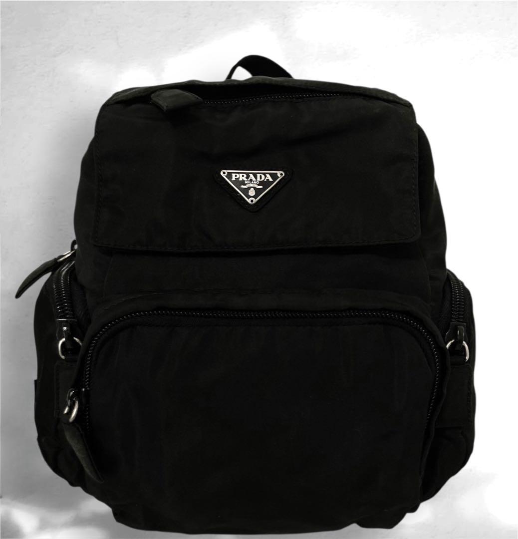 希少　美品　PRADA プラダ　リュック　バックパック　ナイロン　黒　ブラック