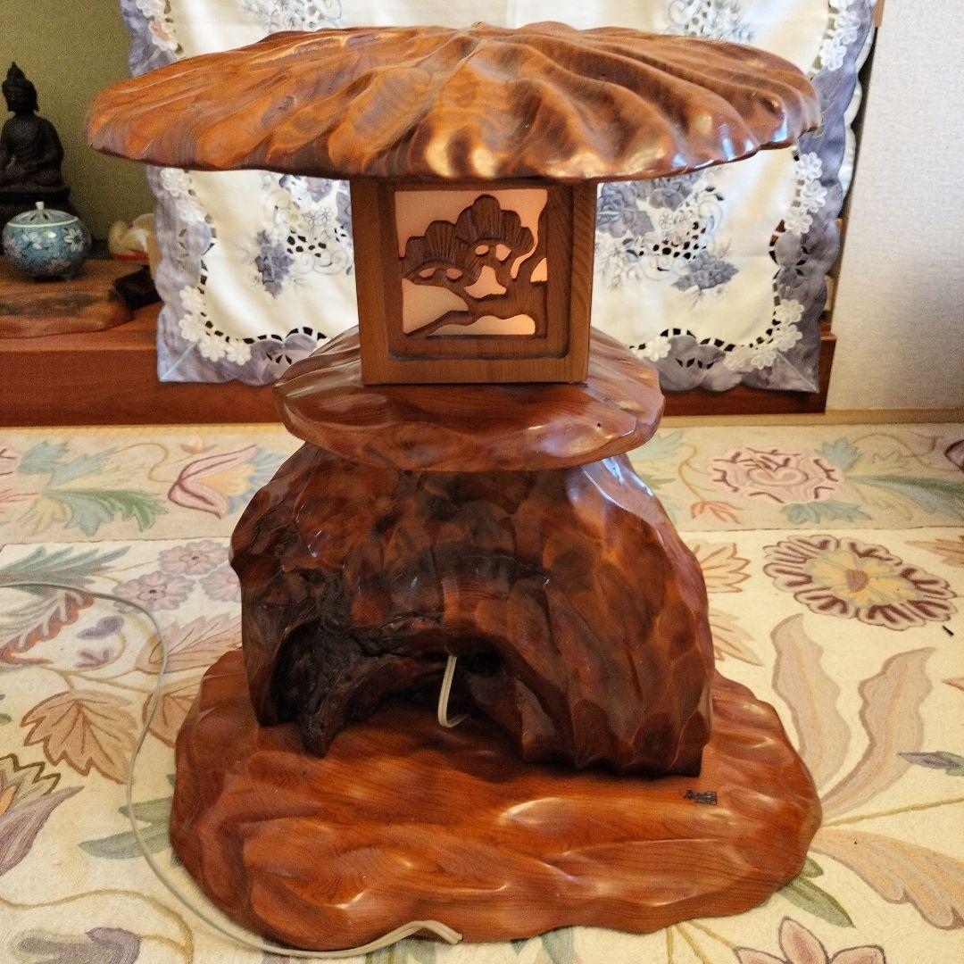 超希少 大きいサイズ 屋久杉 灯籠 置き物 レア