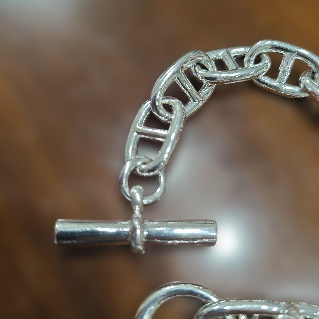 シルバー925 無垢 GMサイズ 12コマ 23cm アンカーチェーン ブレス