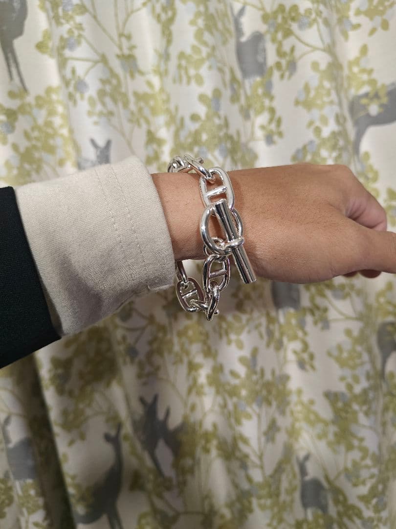 シルバー925 無垢 GMサイズ 12コマ 23cm アンカーチェーン ブレス