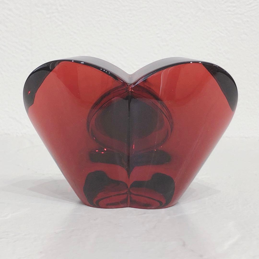 ☆Baccarat☆ バカラ 置き時計 ハート レッド ガラス素材 インテリア