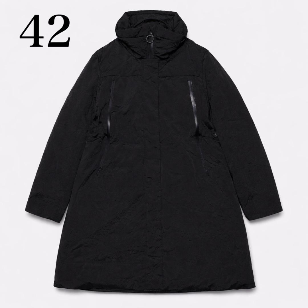 セブンティ【42】ダックダウンジャケット コート 黒 ブラック