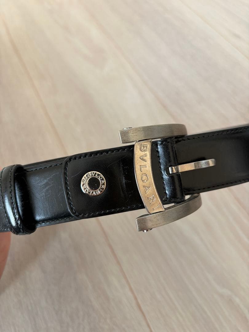 BULGARI 黒 レザー ベルト