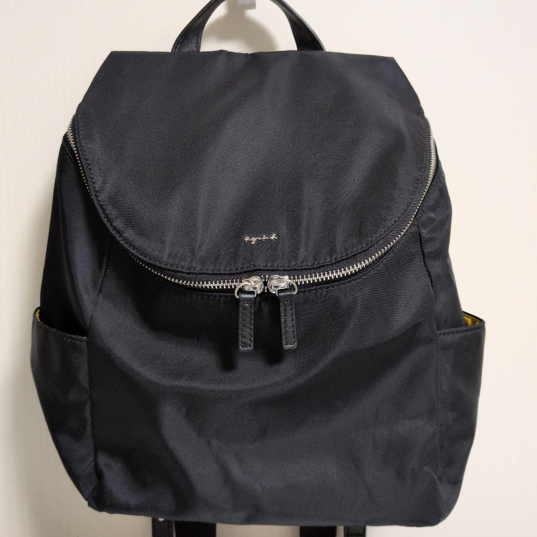 美品アニエスベー　ナイロンリュック　軽量　大容量　黒