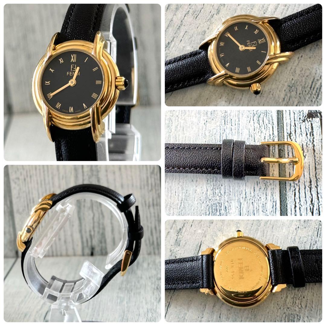 【電池交換済】FENDI フェンディ 腕時計 300L ブラック ラウンド