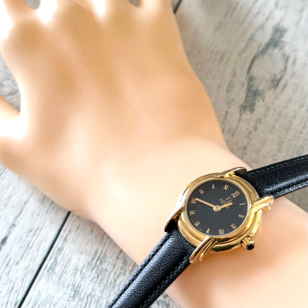 【電池交換済】FENDI フェンディ 腕時計 300L ブラック ラウンド