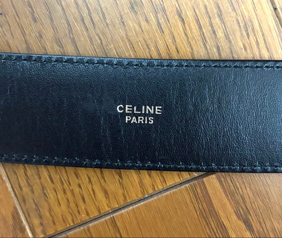 美品 CELINE セリーヌ ブラックレザー ベルト