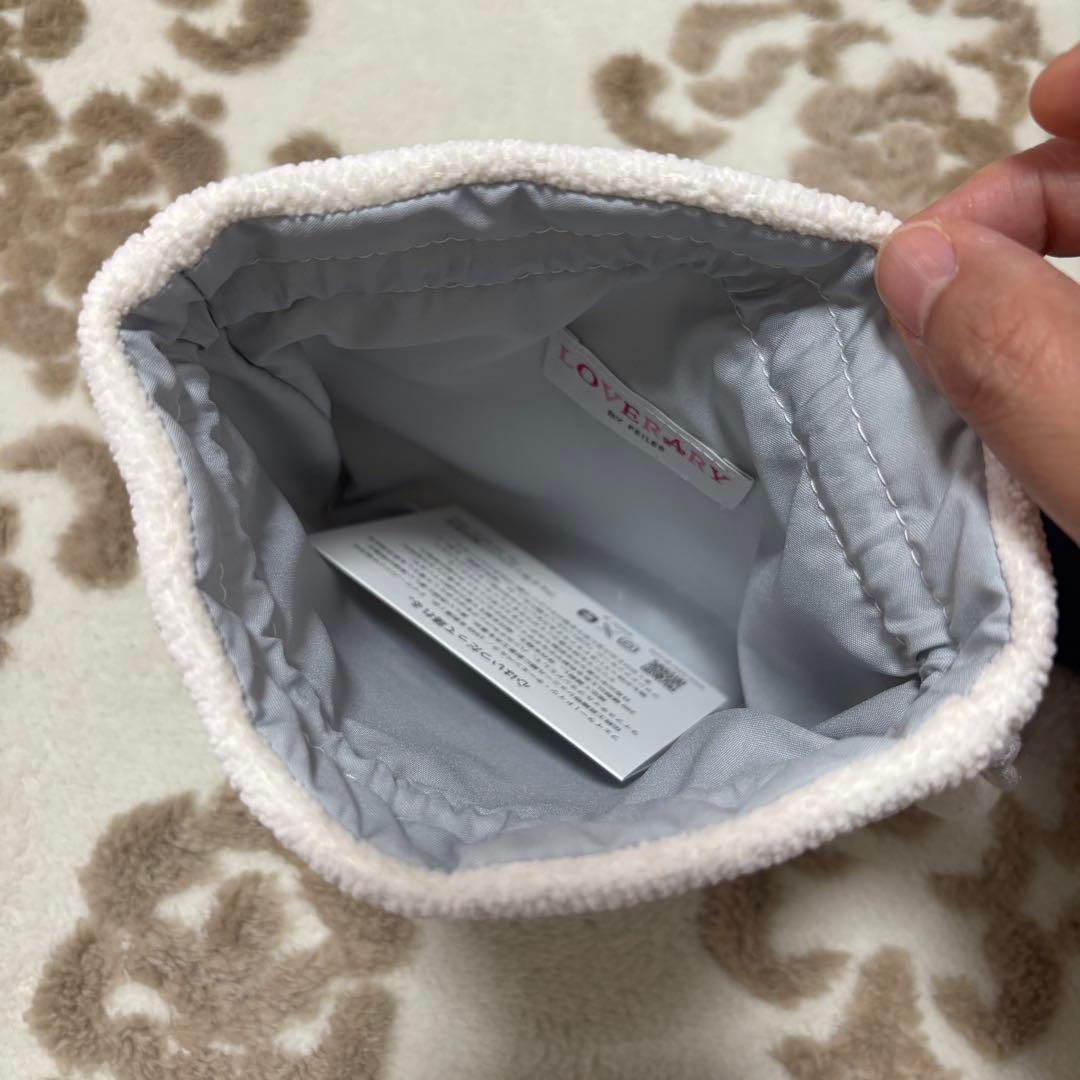 未使用タグ付き　フェイラー　モフモフワンチャン　マルチーズ　巾着　日本製