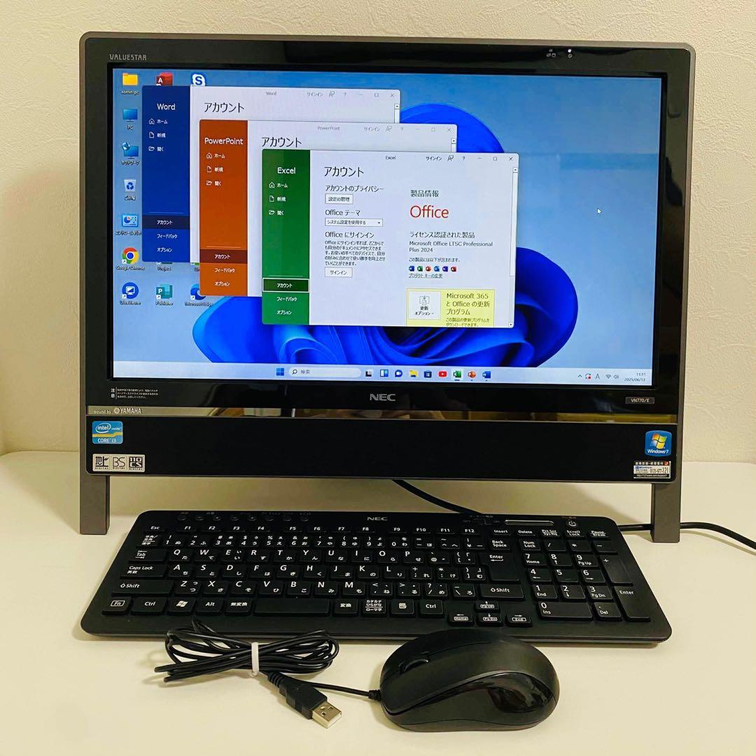 Y659 NECデスクトップSSDサクサク動く Windows11オフィス付き