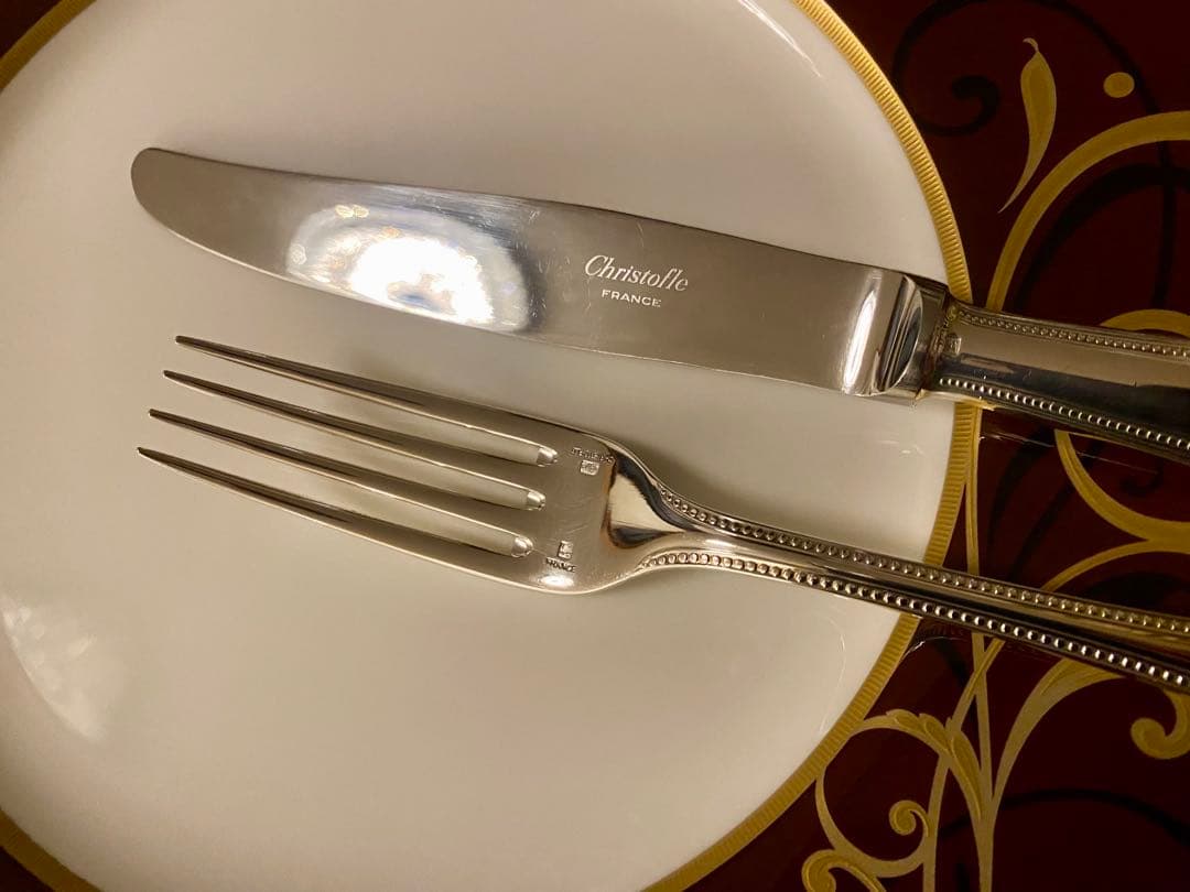 【☆上品なパール☆美品☆】クリストフル パール テーブルサイズカトラリー