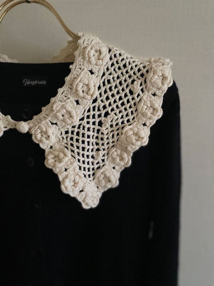 Verybrain かぎ編み　襟付き　カーディガン