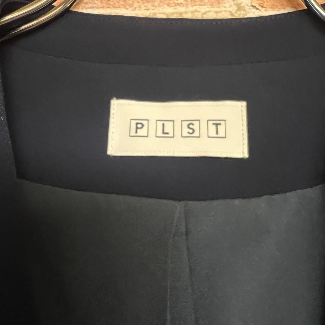 (未使用級)洗える　プラステ　トリアセブレンドノーカラーパンツスーツセットアップ