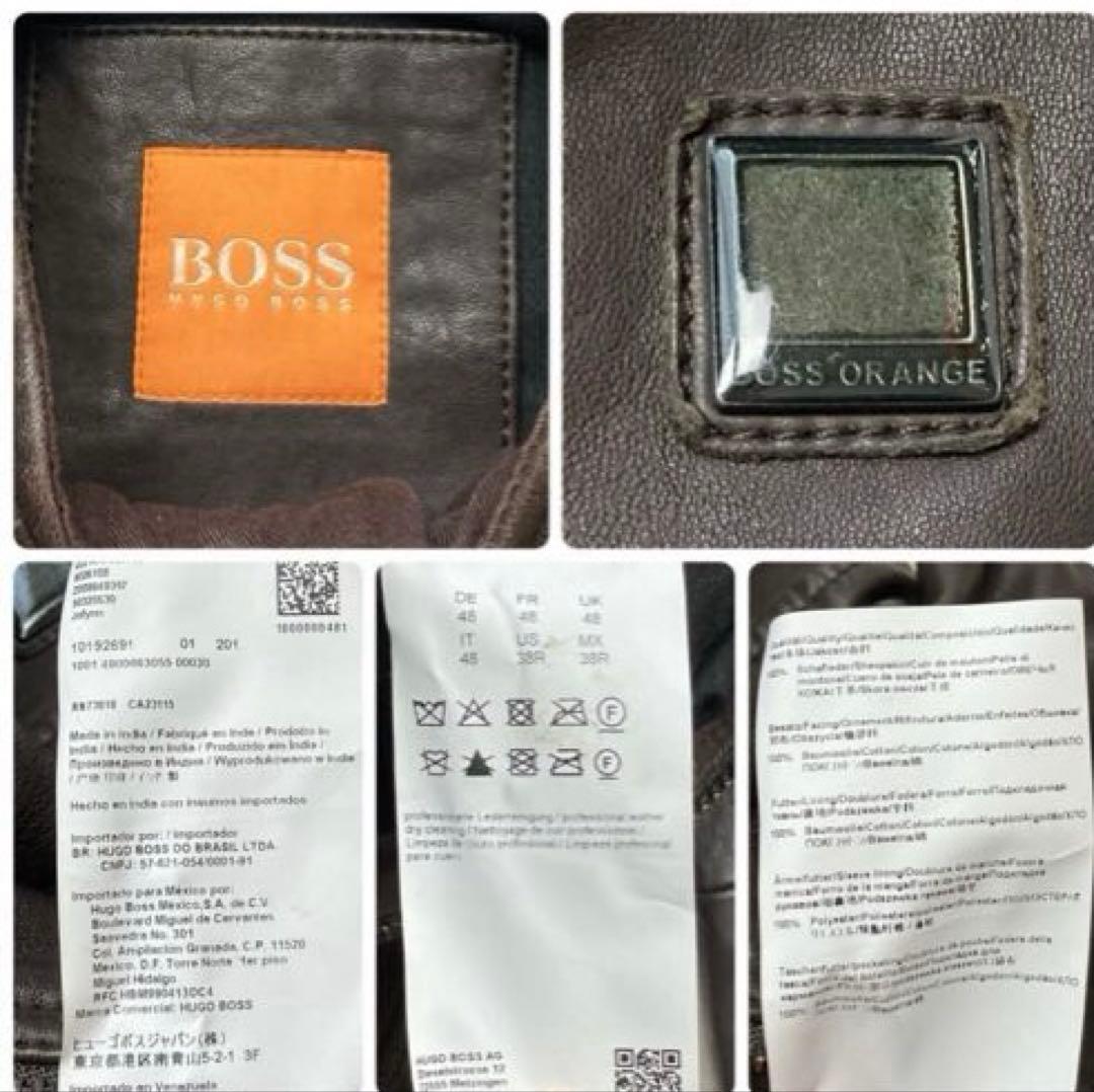HUGO BOSS ヒューゴボス レザー ジャケット ライダース ラム　羊革