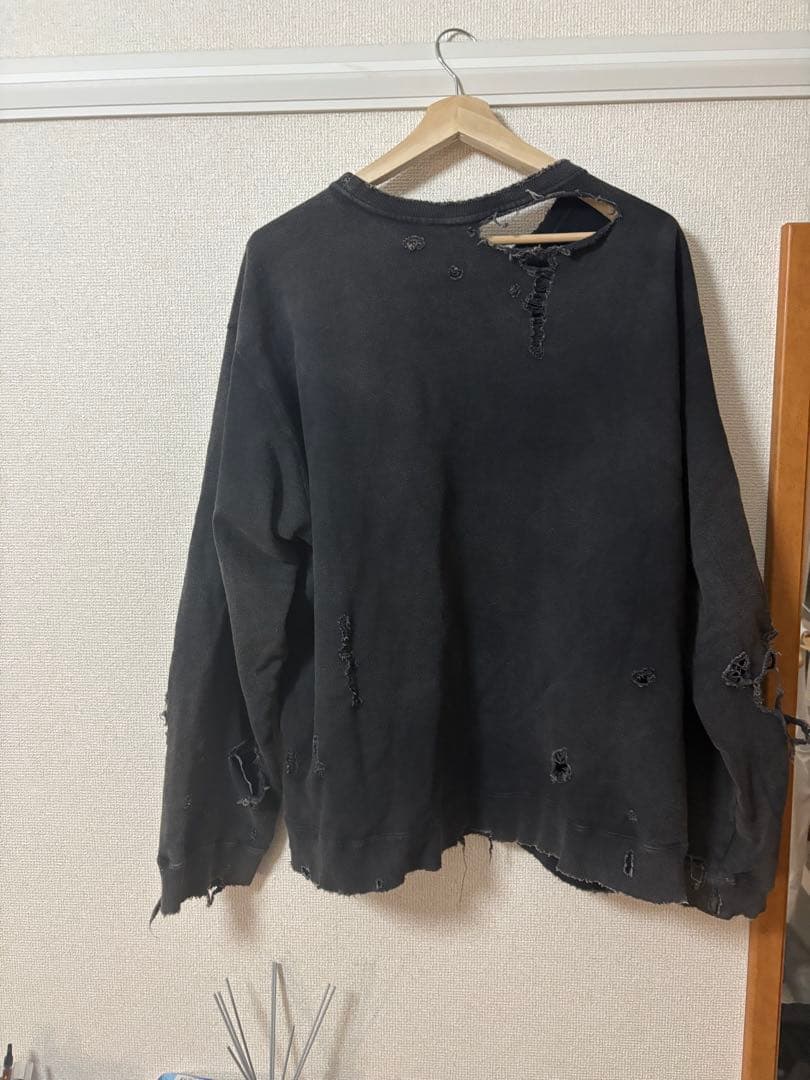 トップス ANCELLM Crash Uneven Over Sweat Shirt