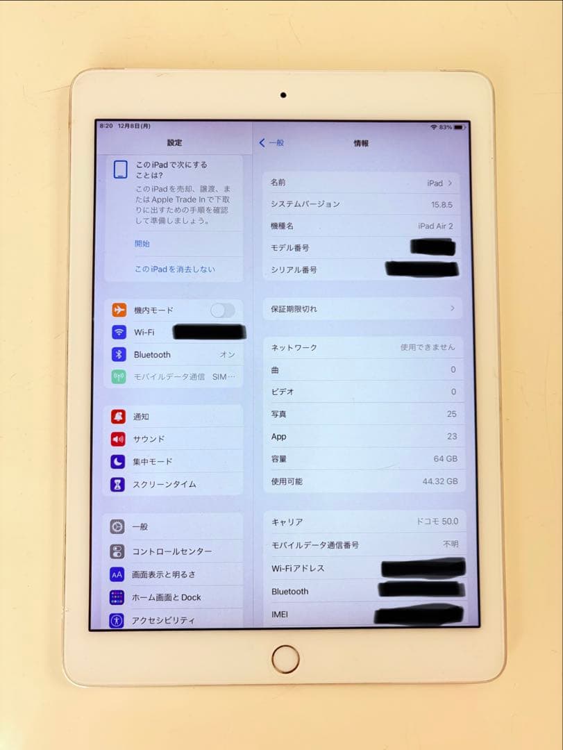 アイパットipadAir2 64GB 本体