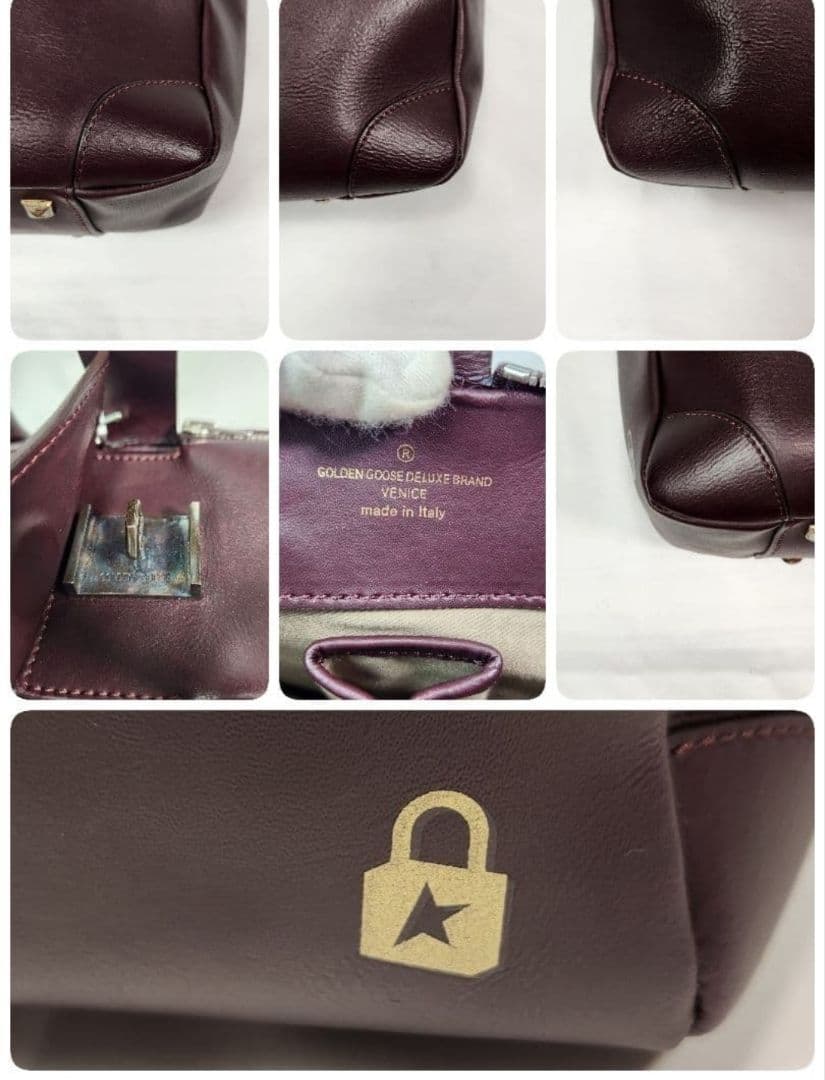 未使用タグ付き ゴールデングース スクエア型ダブルジップボストンバッグ ブラウン