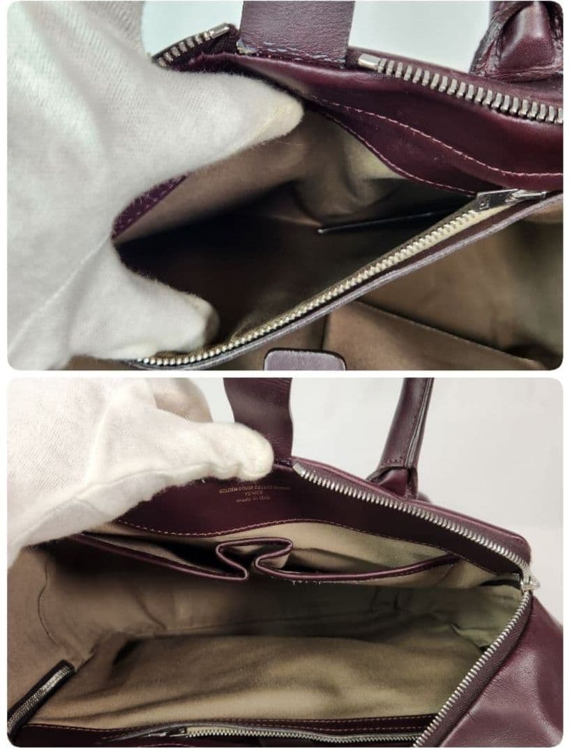 未使用タグ付き ゴールデングース スクエア型ダブルジップボストンバッグ ブラウン