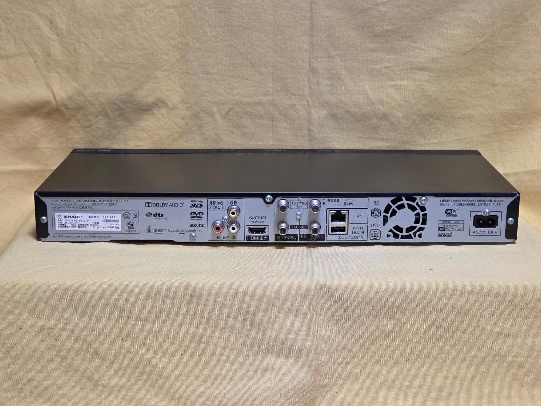 SHARP AQUOS BDレコーダー2B-C10CT1 2020年製 整備品