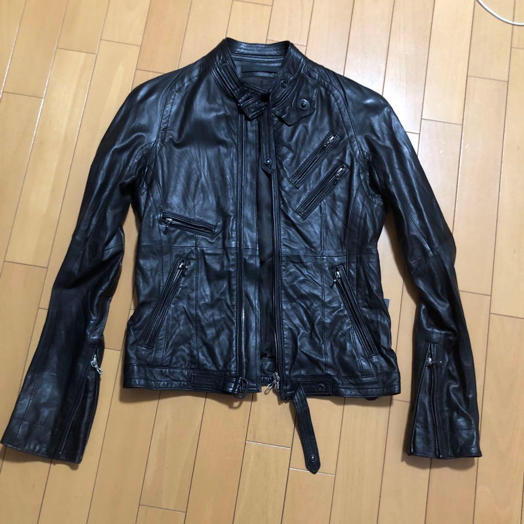 レザーライダースブルゾン MA_JULIUS サイズ0レディースサイズ ユリウス
