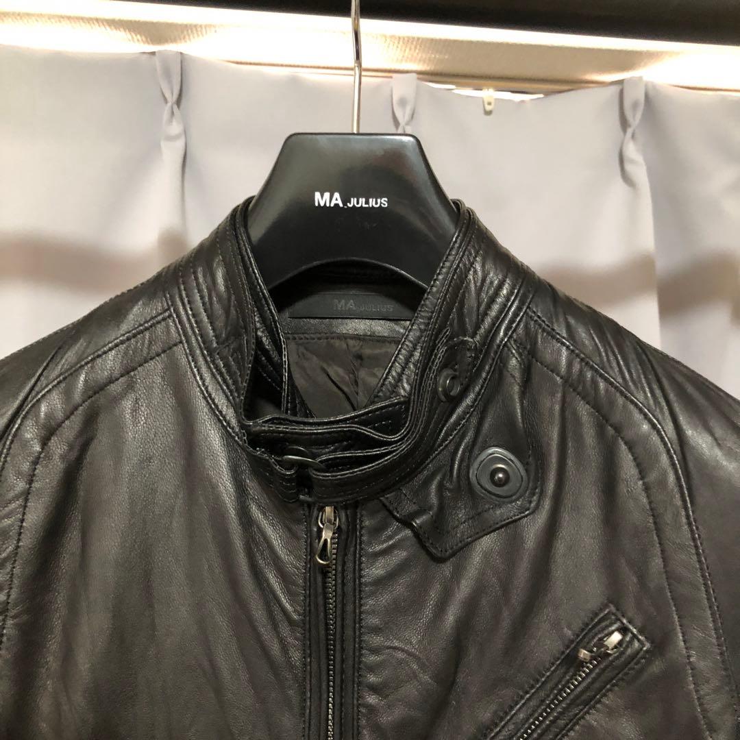 レザーライダースブルゾン MA_JULIUS サイズ0レディースサイズ ユリウス