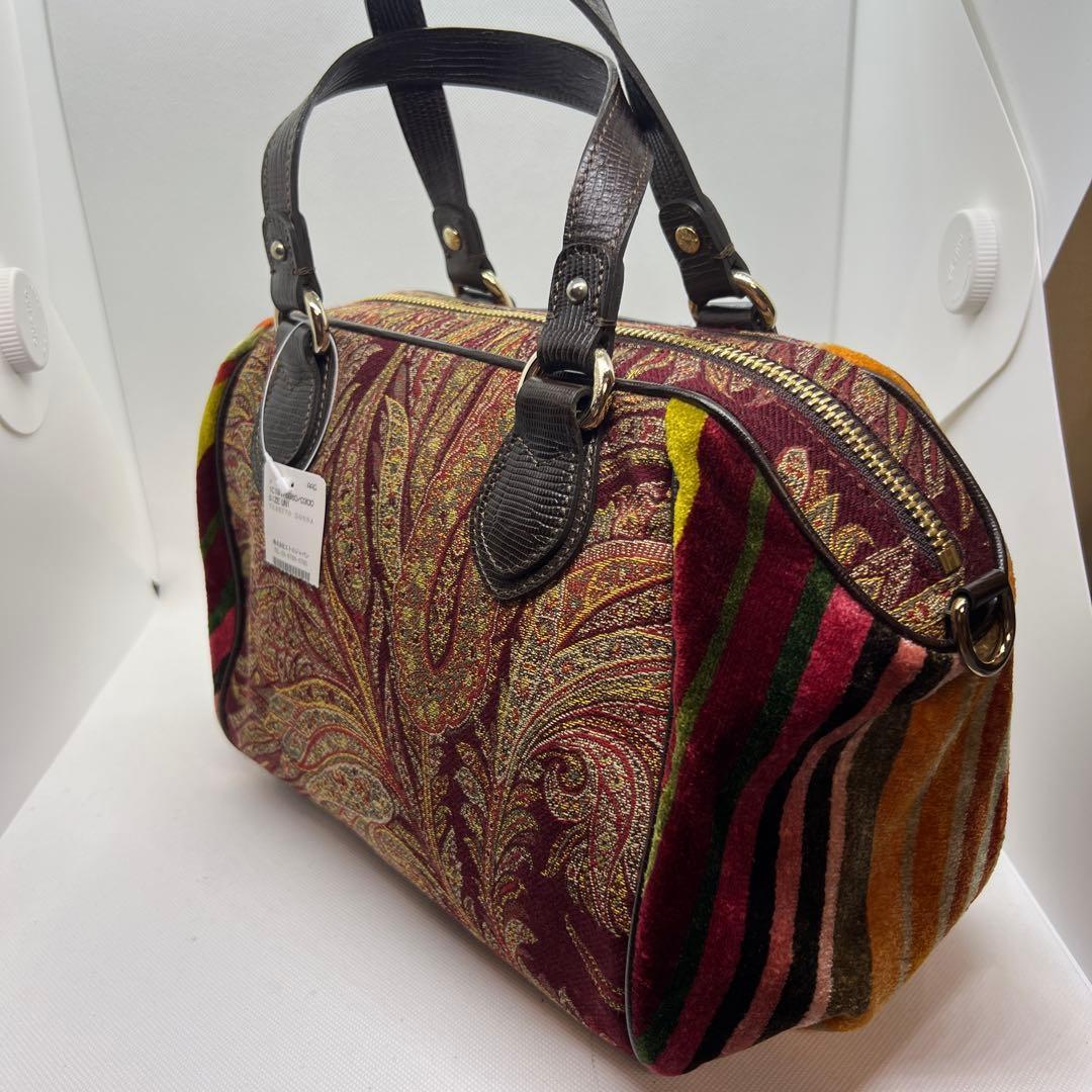 新品タグ付 ETRO 正規品 ギャラ付 希少ジャカード ボストンバッグ