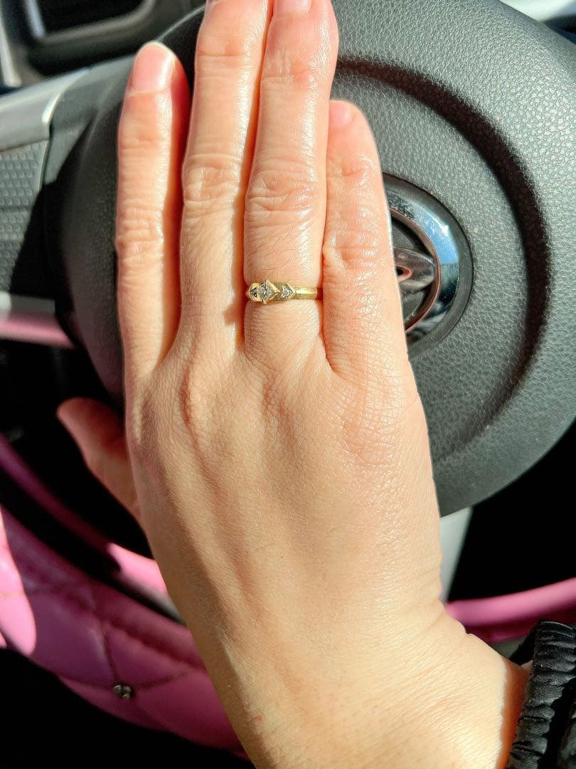 い*く様 ゴールドリング 石付き シンプル 18k gold 0.17 Diam