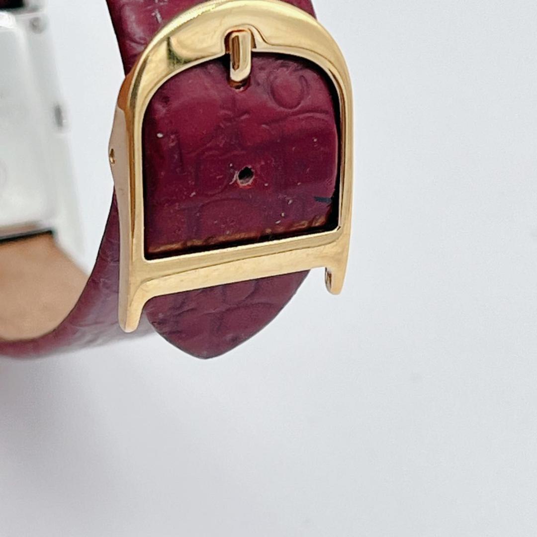 クリスチャンディオール マリス トロッター柄 ワインレッド シェル文字盤